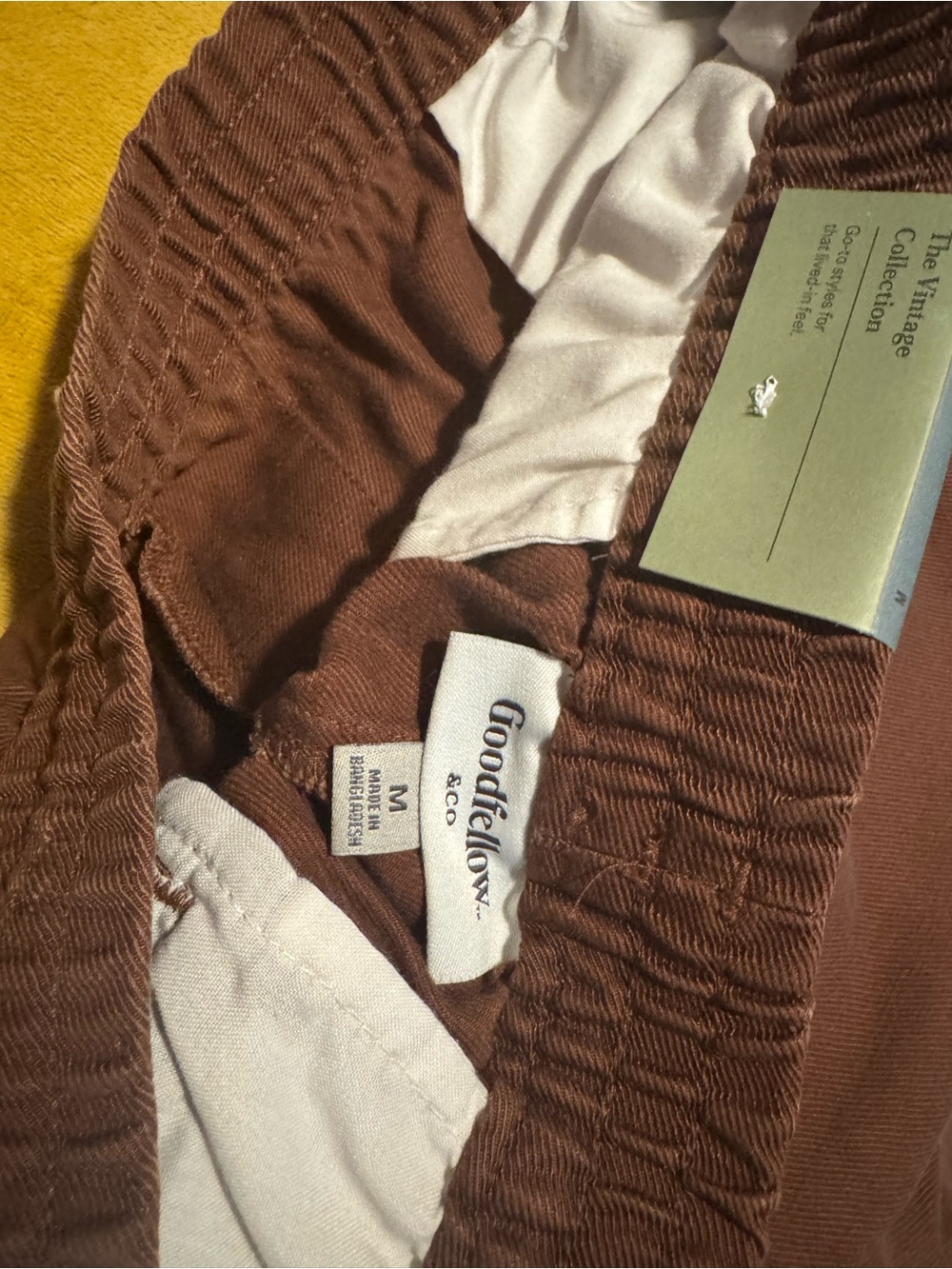 Goodfellow brand Men's Casual Rusty Brown Drawstring Shorts - Picture 11 of 11